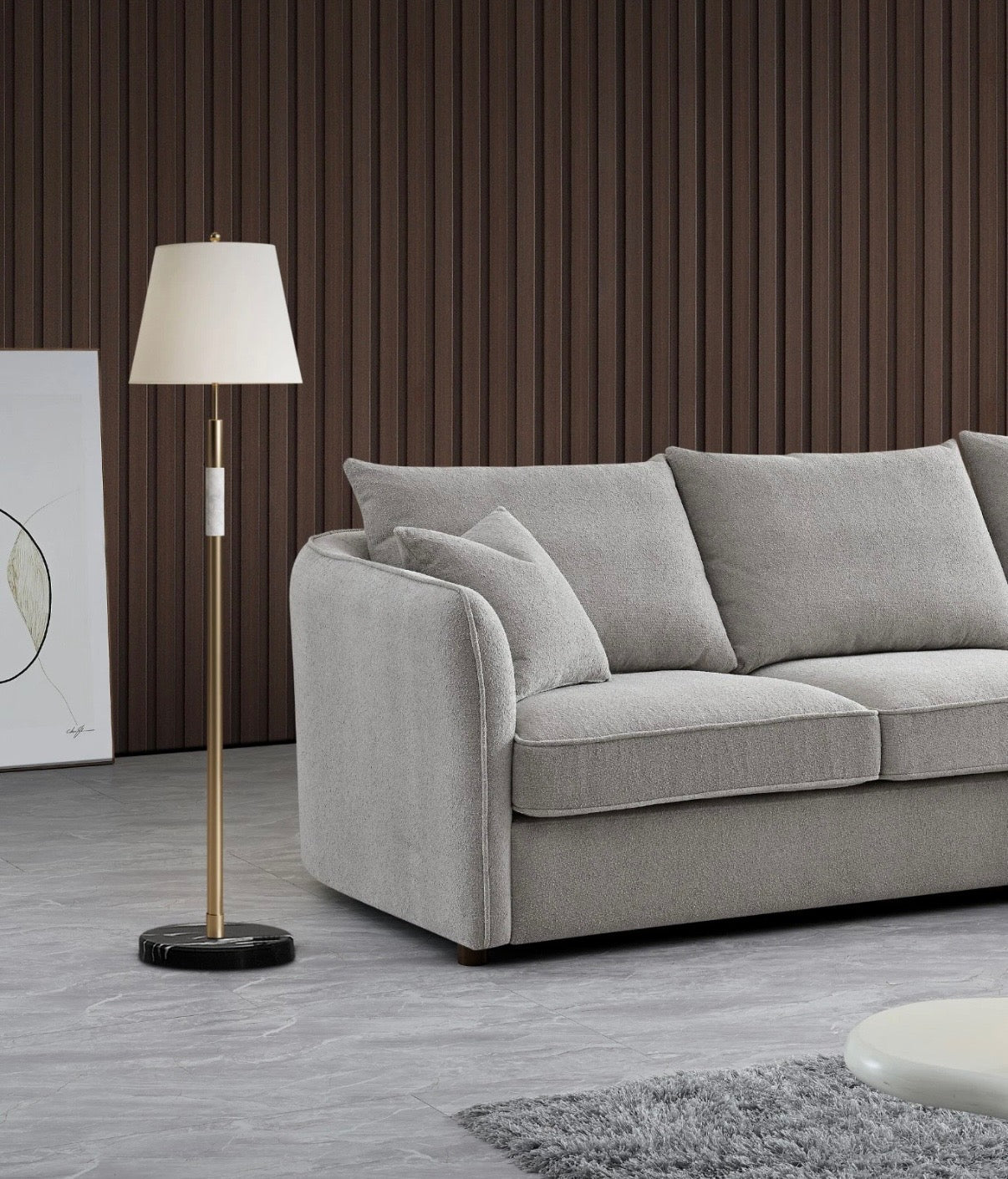 Aluxo Rubin – Corner Chaise in Pebble Bouclé