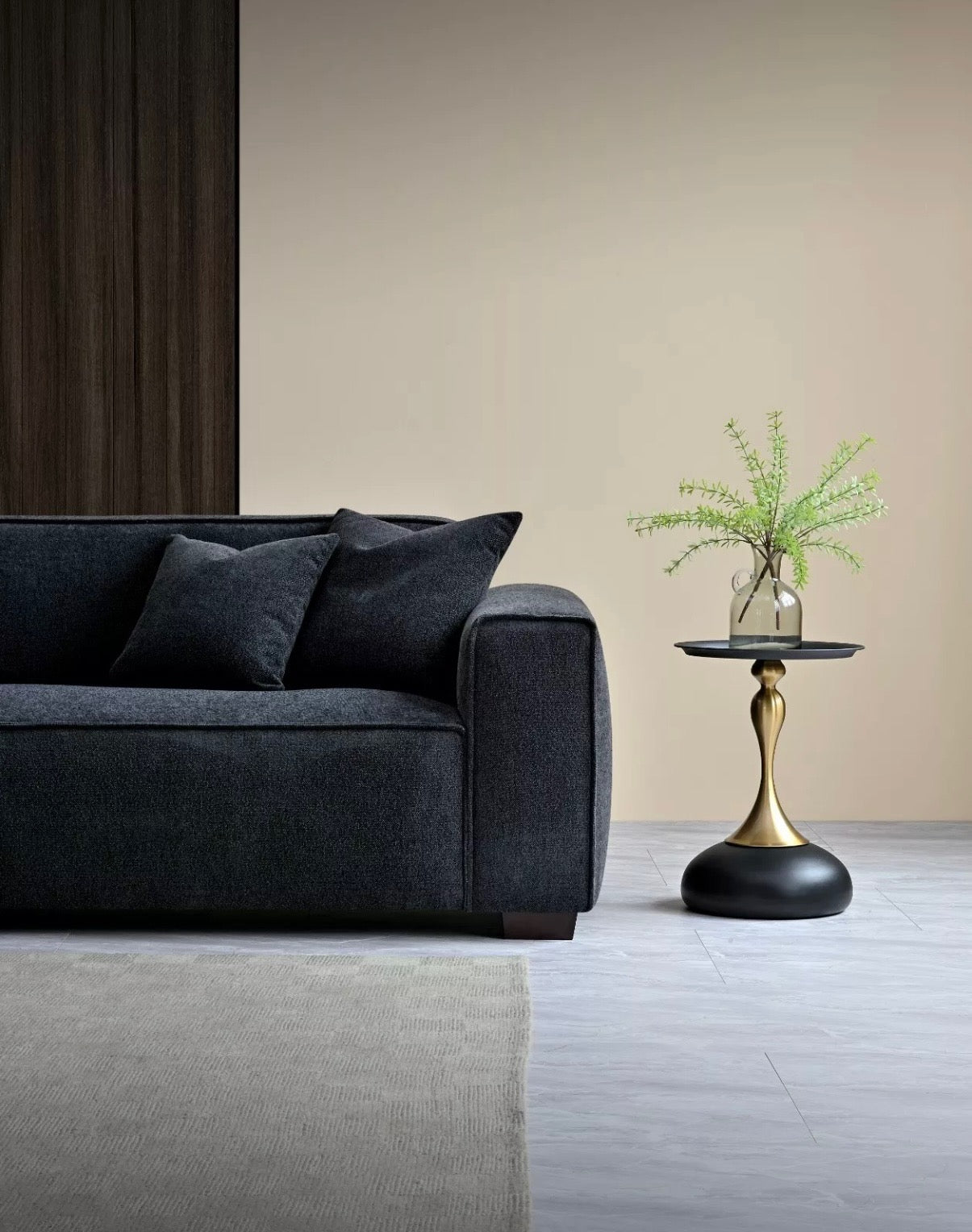 Aluxo Dakota 4-Seater Sofa with Chaise – Midnight Bouclé