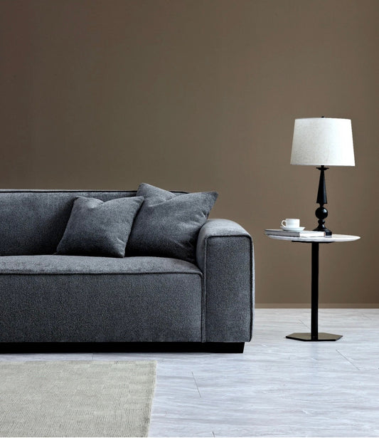 Aluxo Dakota 4-Seater Sofa with Chaise – Grey Bouclé