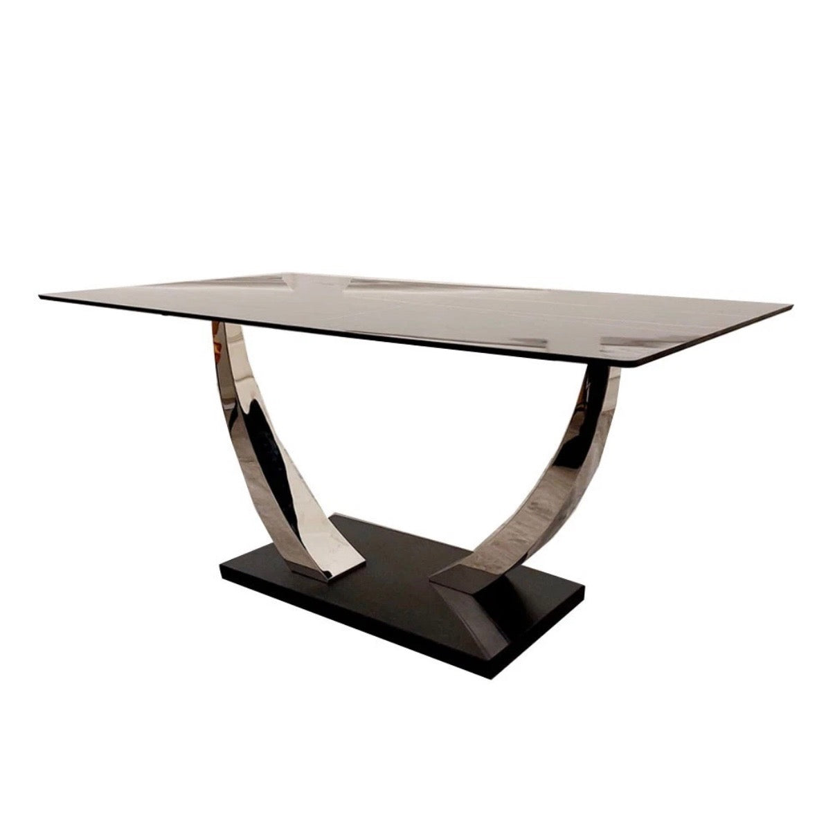 Venus Dining Table Set with Four Black Luna Chairs