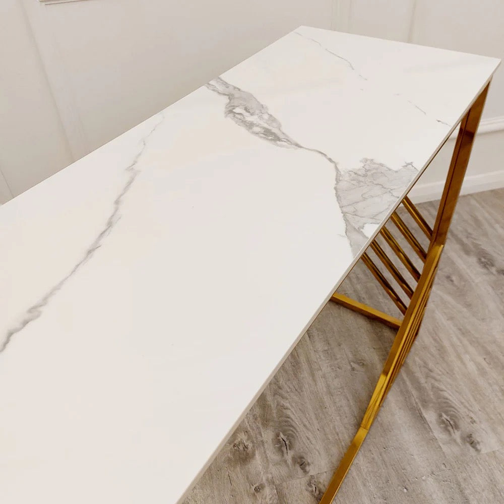 The Astoria Gold Console Table