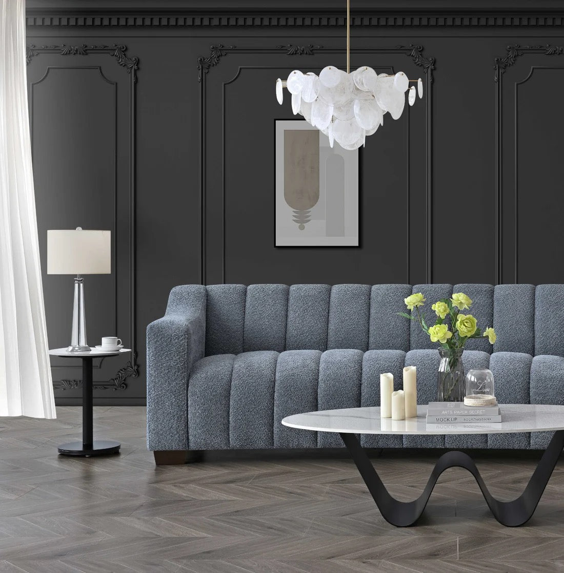 The Hudson Iron Boucle 3-Seater Sofa
