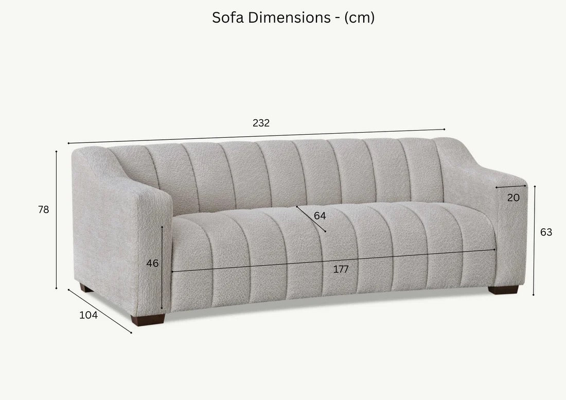 The Hudson Iron Boucle 3-Seater Sofa