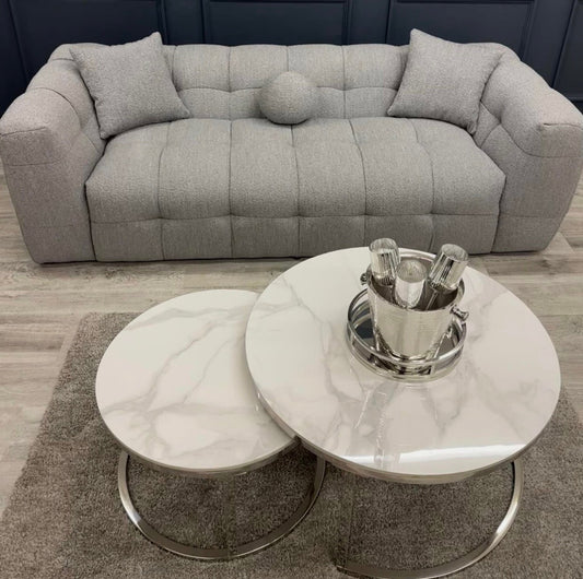 Grey Bubble Bouclé Sofa