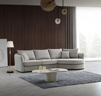 Aluxo Rubin – Corner Chaise in Pebble Bouclé