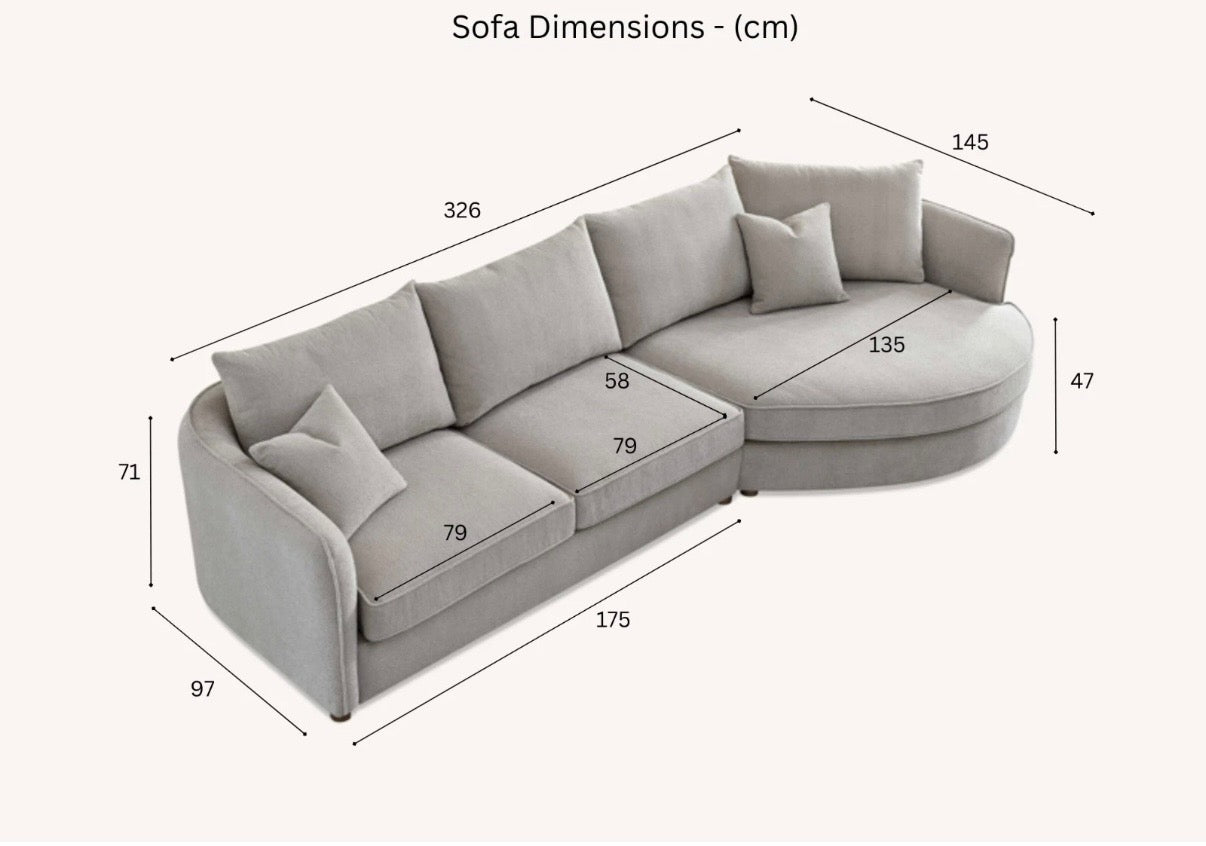 Aluxo Rubin – Corner Chaise in Pebble Bouclé