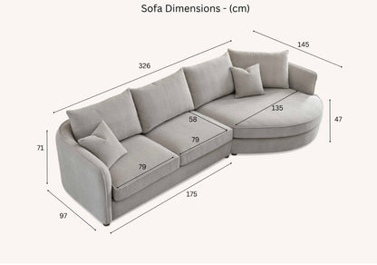 Aluxo Rubin – Corner Chaise in Pebble Bouclé