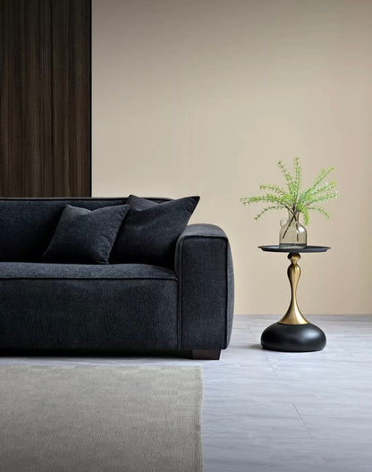 Aluxo Dakota 4-Seater Sofa with Chaise – Midnight Bouclé
