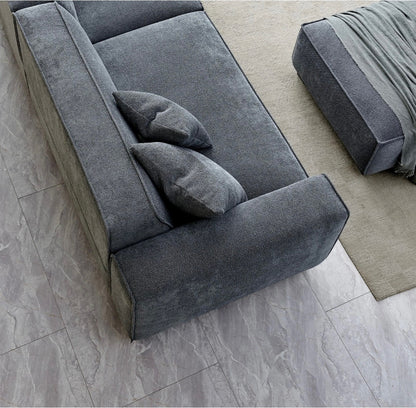 Aluxo Dakota 4-Seater Sofa with Chaise – Grey Bouclé